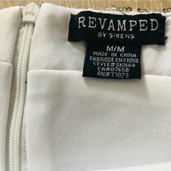 Revamped by Sirens Sequin Mini Skirt in Silver Size M - Picture 7 of 9